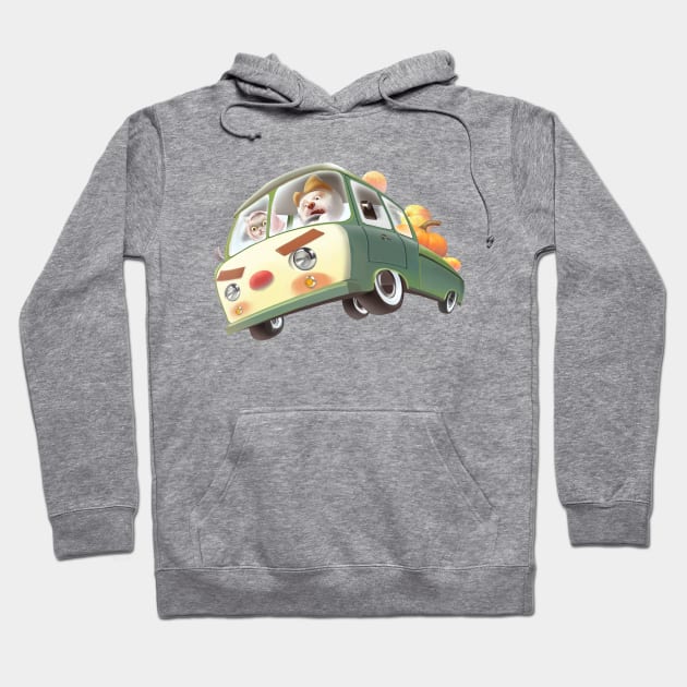 Pumpkin Truck Hoodie by zkozkohi